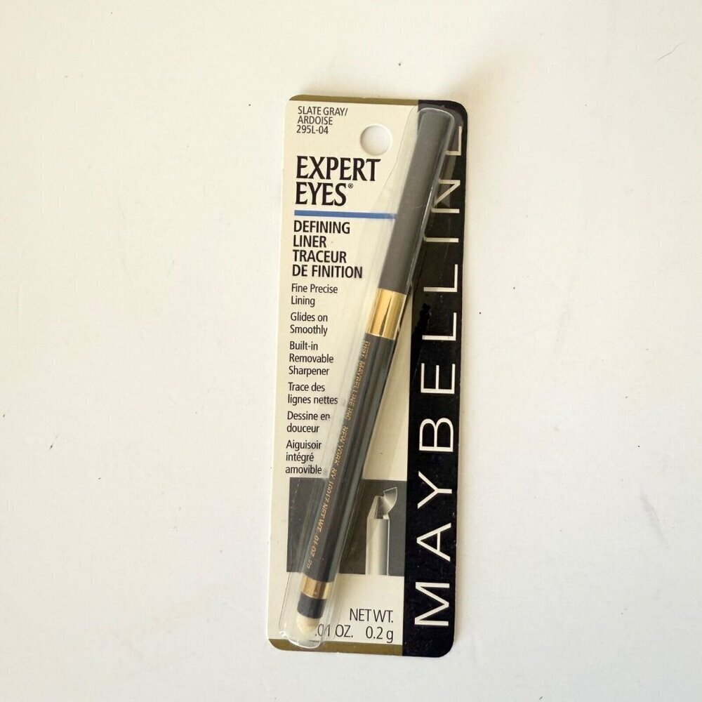 NEW Maybelline Expert Eyes Liner SLATE GRAY 0.01 oz Hypoallergenic Sharpener - Picture 1 of 5